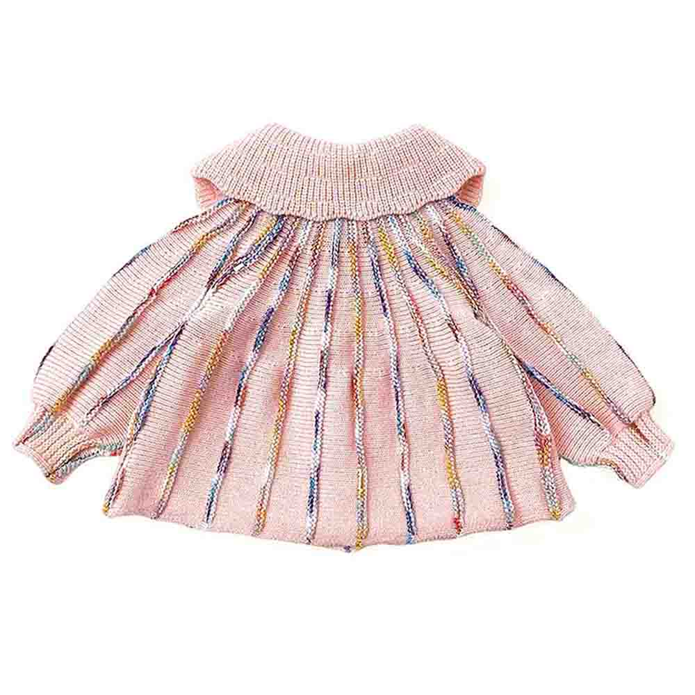 Oversized Flaired Peach Tulips Knitted Warmer Cardigan with matching Hairclip