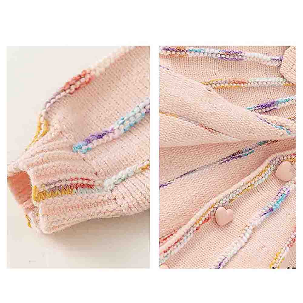 Oversized Flaired Peach Tulips Knitted Warmer Cardigan with matching Hairclip