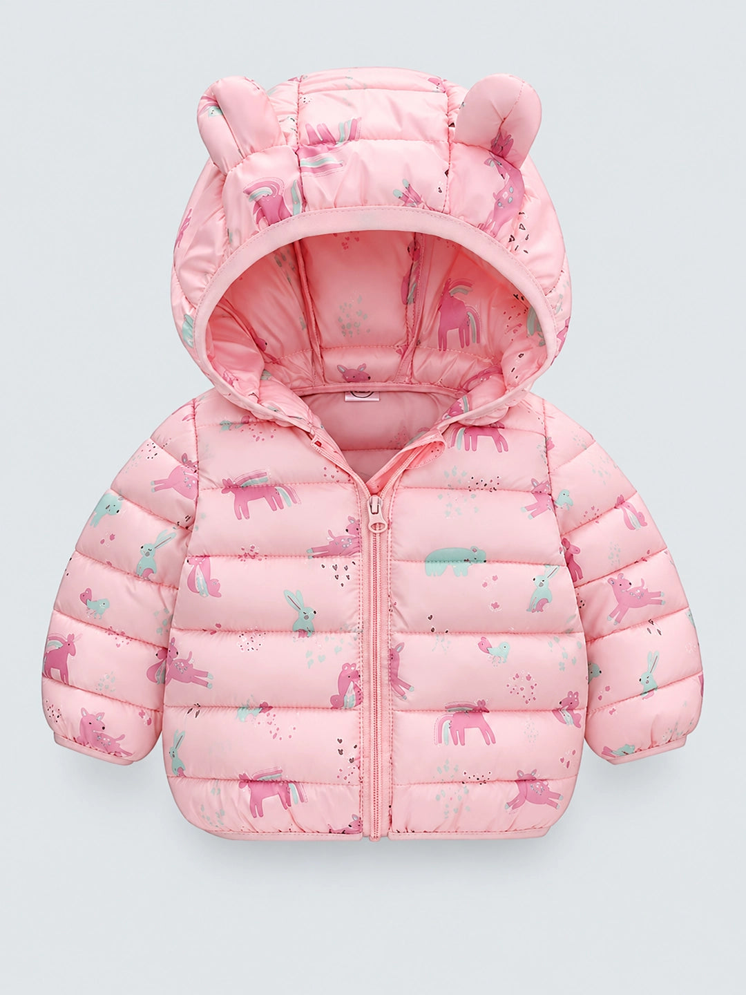 Pink Hoodie Style Dino theme Winter Jacket/ Warmer for Toddlers & Kids
