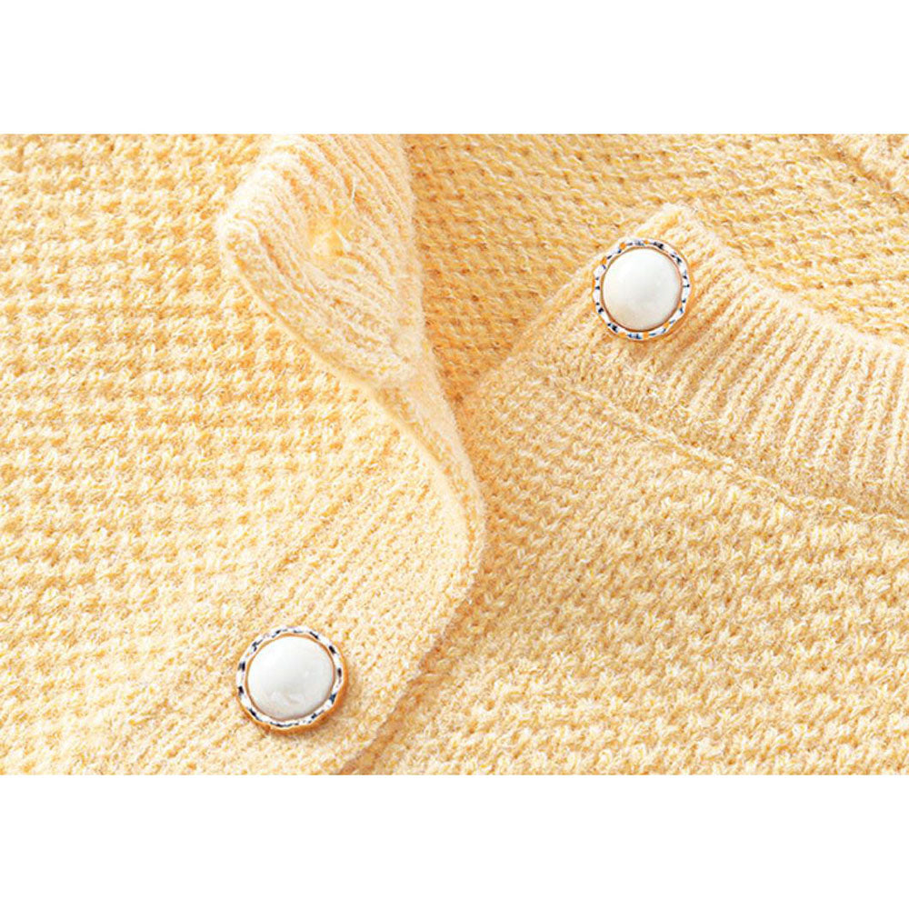 Yellow Floral Puff Style Stylish Warmer Cardigan & Christmas Sweater for toddlers & Kids