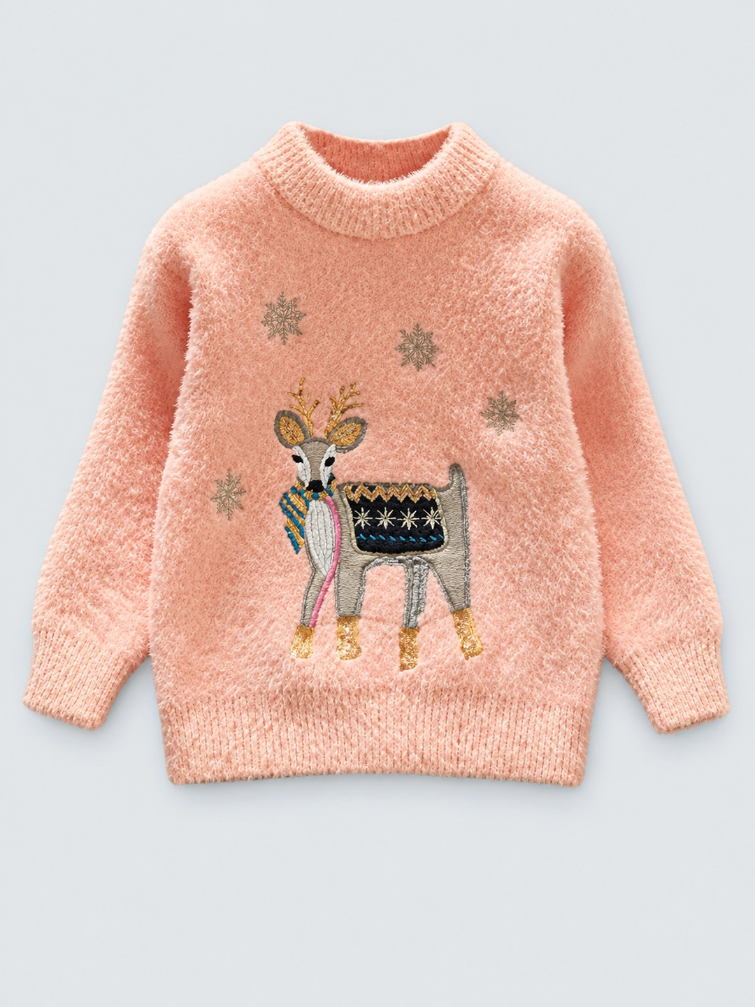 Pink Decked Reindeer Warmer Cardigan & Christmas Sweater for toddlers & Kids