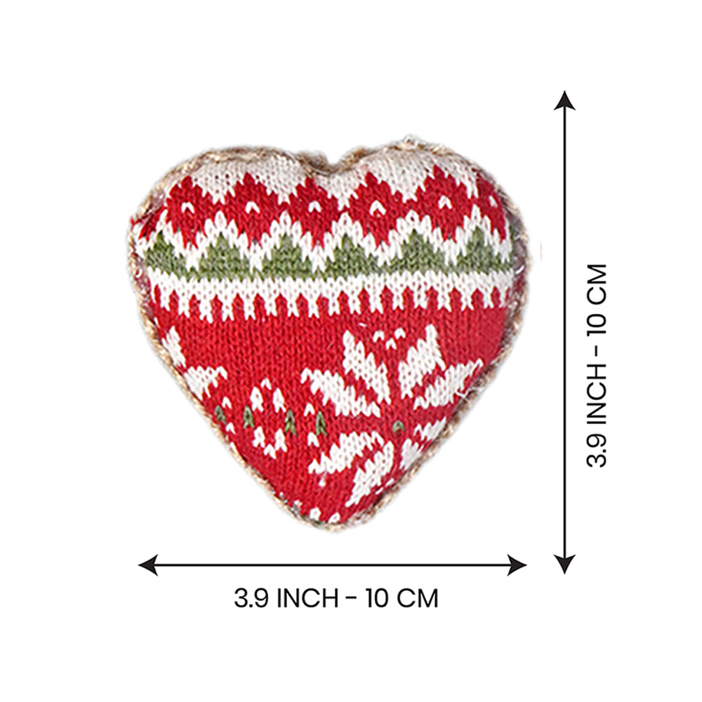 6 pcs Red Knitted Snowflakes themed Christmas Tree Ornaments