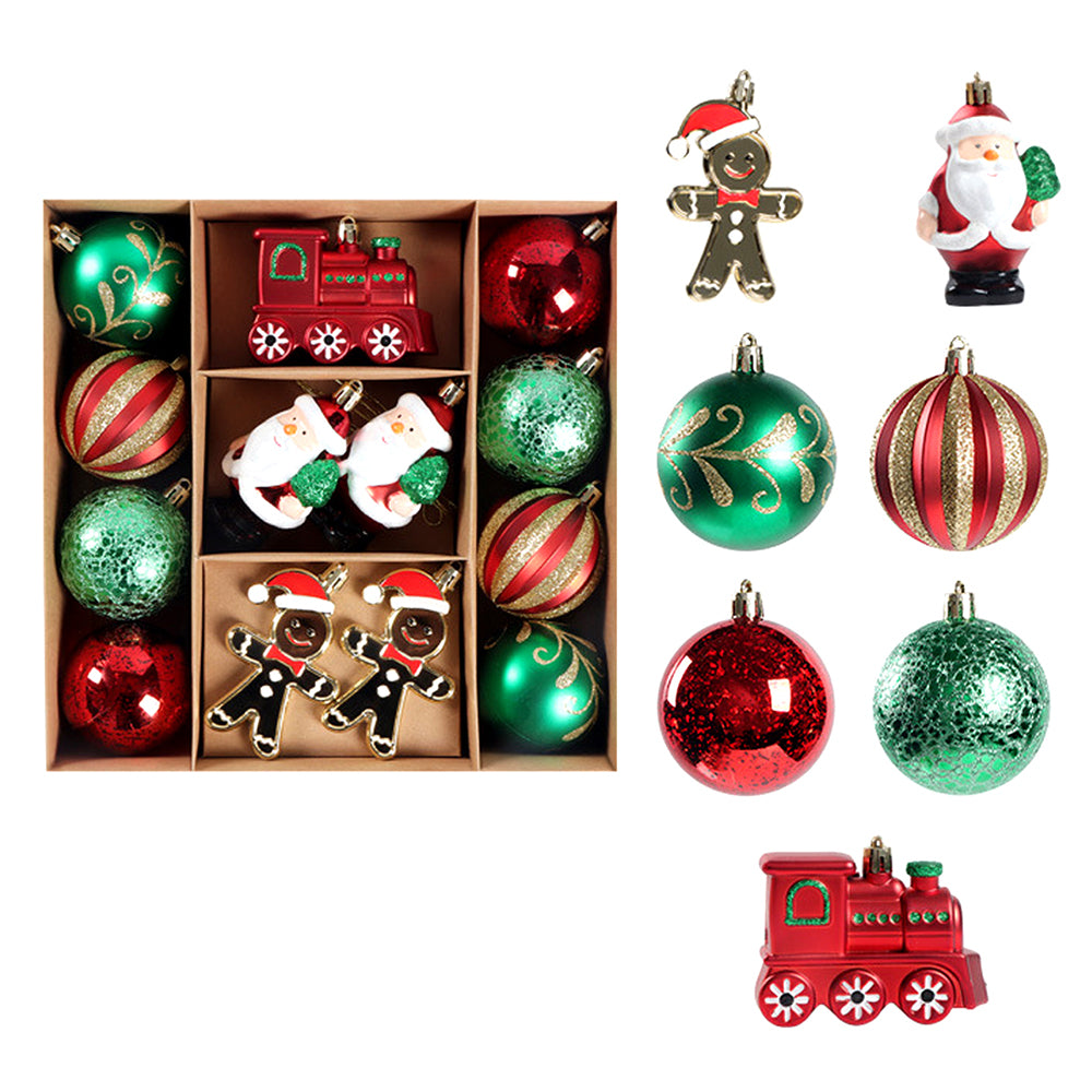 13pcs Gingerbread Santa themed  assorted Christmas Tree Balls & xmas decoration set