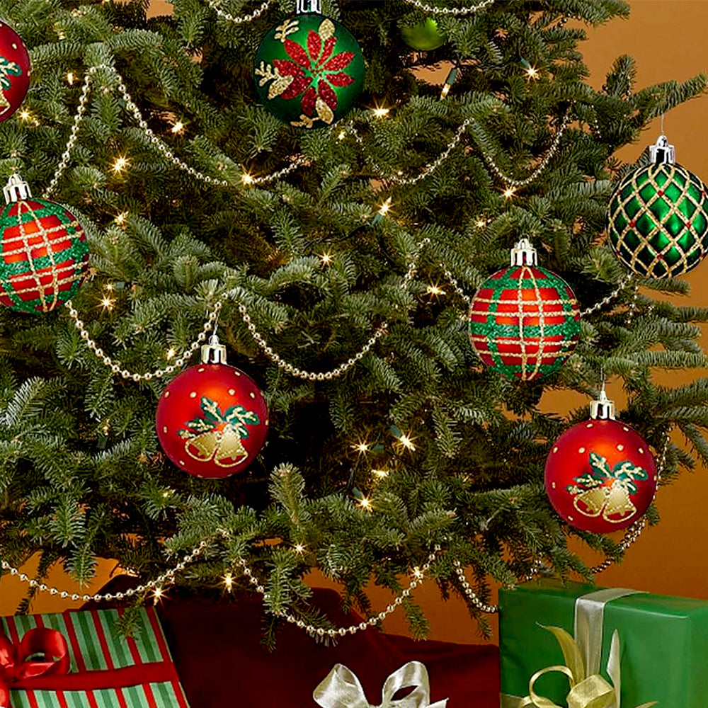 16pcs Red Green Gold print Christmas Tree ornaments XMAS Tree decoration set