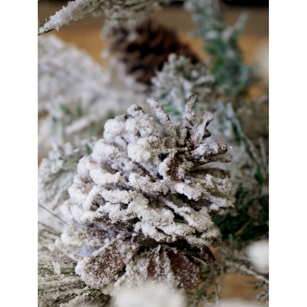 5.9 feet Bushy Long Snowy Leaves Xmas Tree with 8 free Wired Red Poinsetta Flower Tips, 180 cms with 550 Branch Tips ,christmas Tree Décor