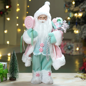 20 inches Pastel Candyland self standing Santa Christmas table décor and christmas décor