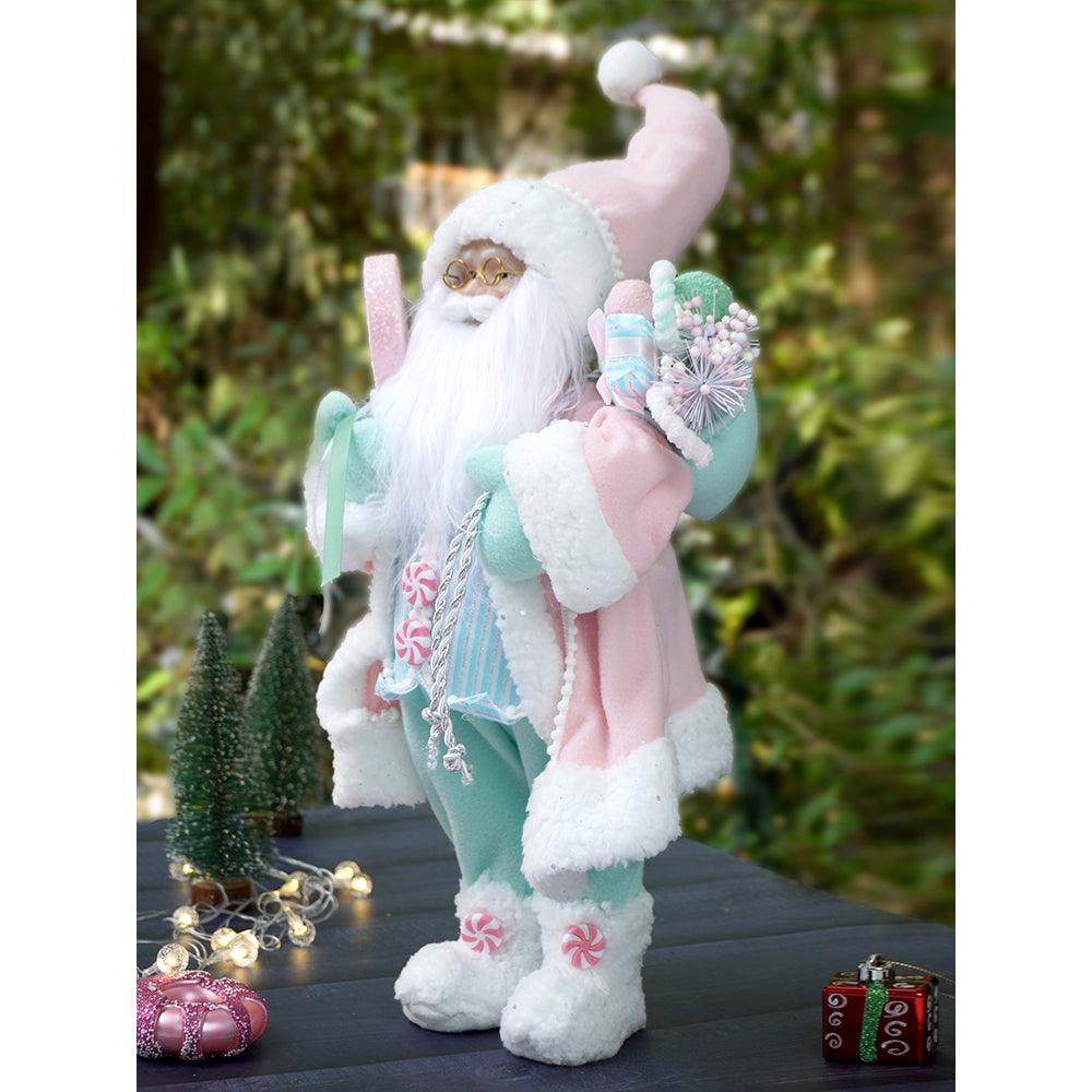 20 inches Pastel Candyland self standing Santa Christmas table décor and christmas décor