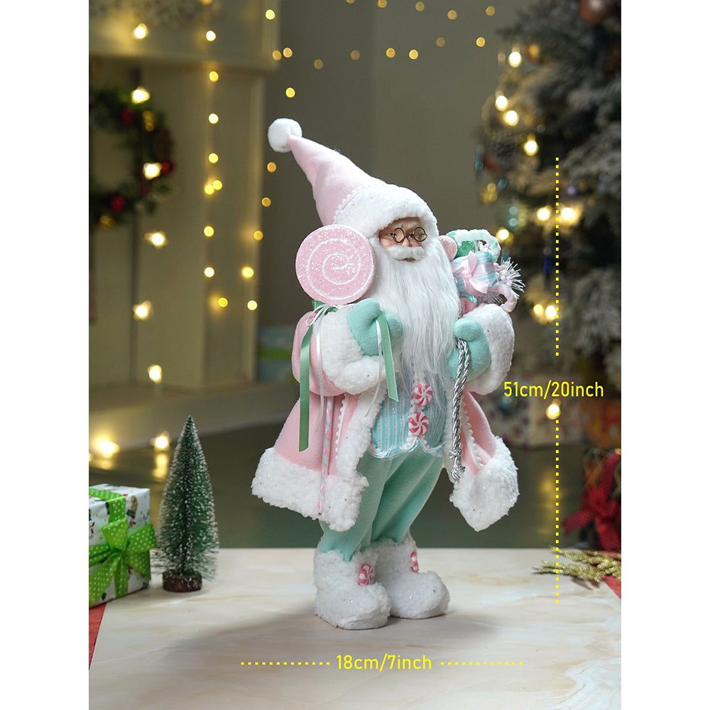 20 inches Pastel Candyland self standing Santa Christmas table décor and christmas décor
