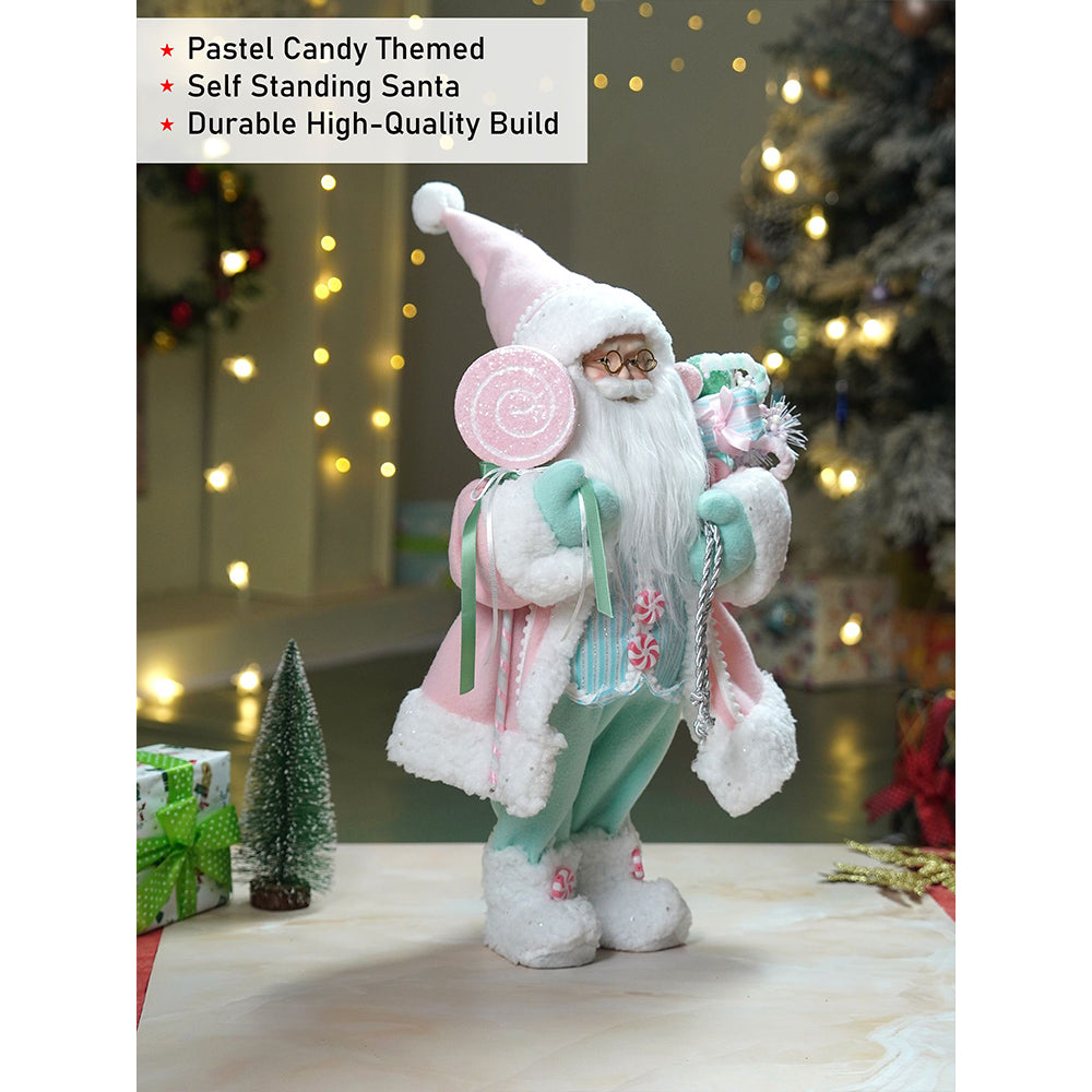 20 inches Pastel Candyland self standing Santa Christmas table décor and christmas décor