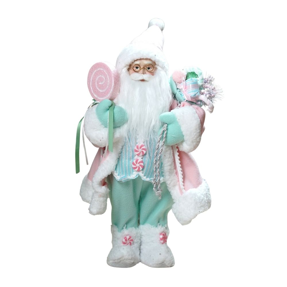 20 inches Pastel Candyland self standing Santa Christmas table décor and christmas décor