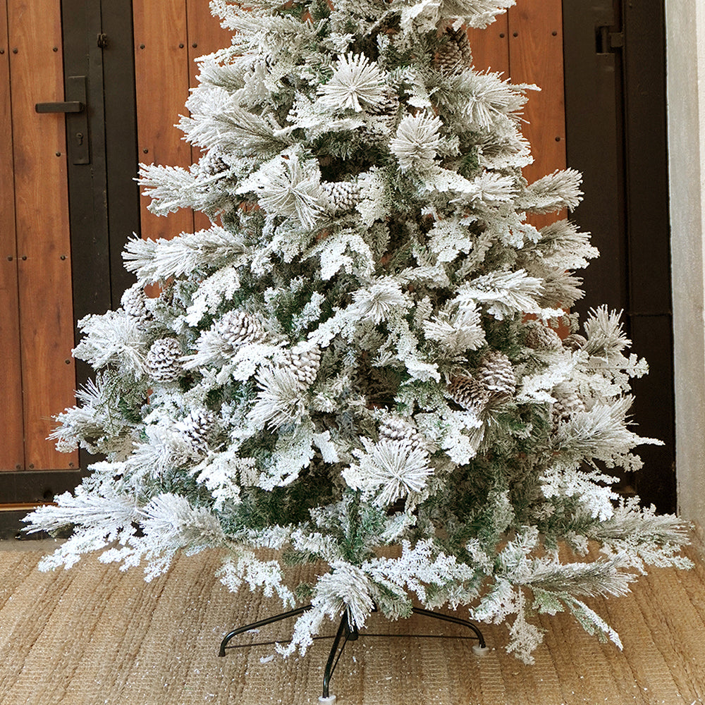 6.8 feet Heavy Frosty  Long Snowy Leaves Xmas Tree , 210 Cms with 900 Branch Tips,  Christmas Tree Décor