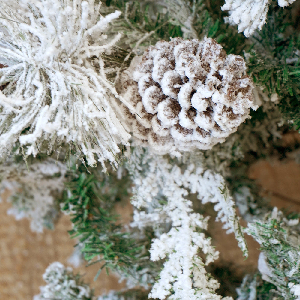 6.8 feet Heavy Frosty  Long Snowy Leaves Xmas Tree , 210 Cms with 900 Branch Tips,  Christmas Tree Décor