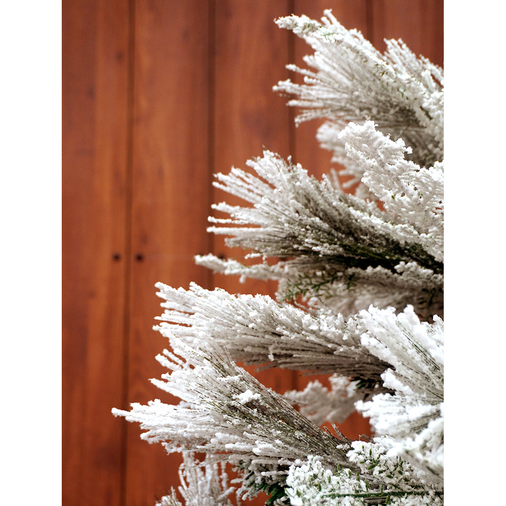 6.8 feet Heavy Frosty  Long Snowy Leaves Xmas Tree , 210 Cms with 900 Branch Tips,  Christmas Tree Décor
