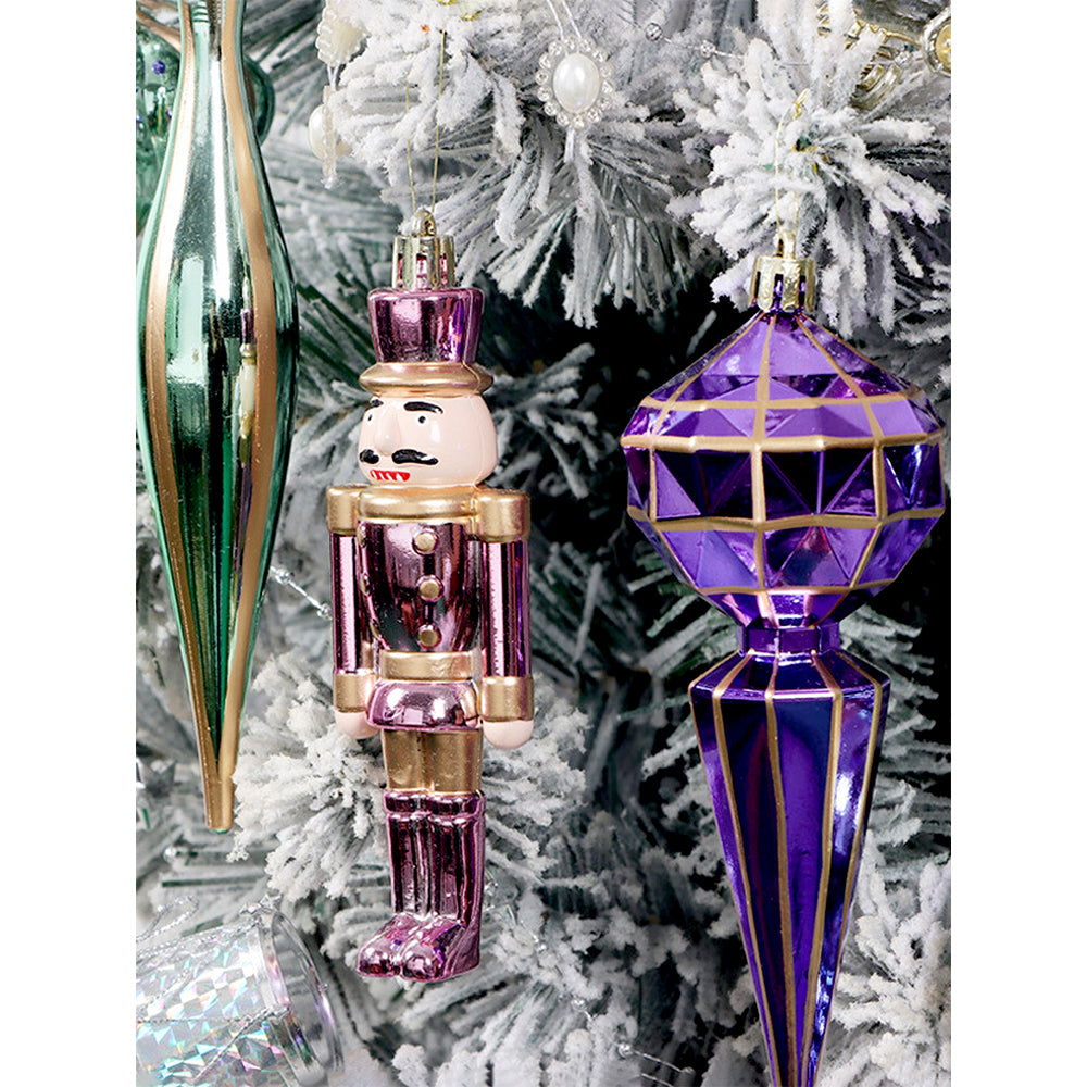 22pcs Pink , Purple, Mint Big Long size  nutcracker assorted Christmas Tree Balls & xmas decoration set