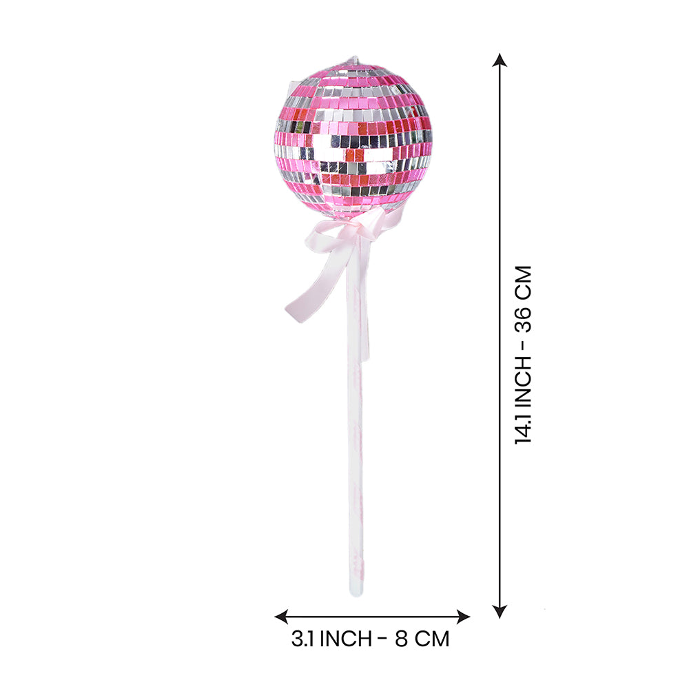 2 pcs Pink Shiny Disco themed Big Size candy shaped Christmas Tree Ornaments