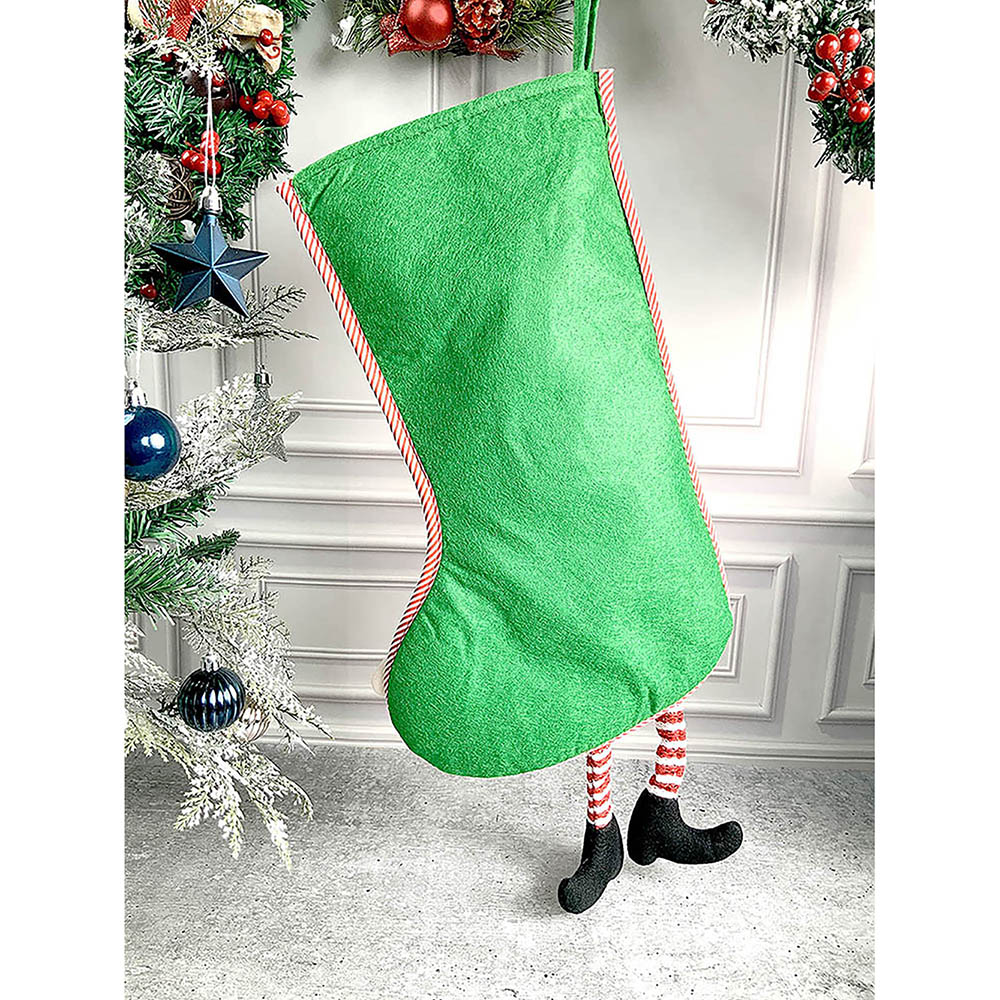 2 pcs set of Glitter Legs Santa & Snowman big size Christmas Stockings for Christmas Décor