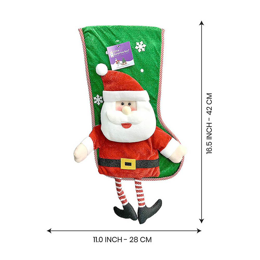 2 pcs set of Glitter Legs Santa & Snowman big size Christmas Stockings for Christmas Décor