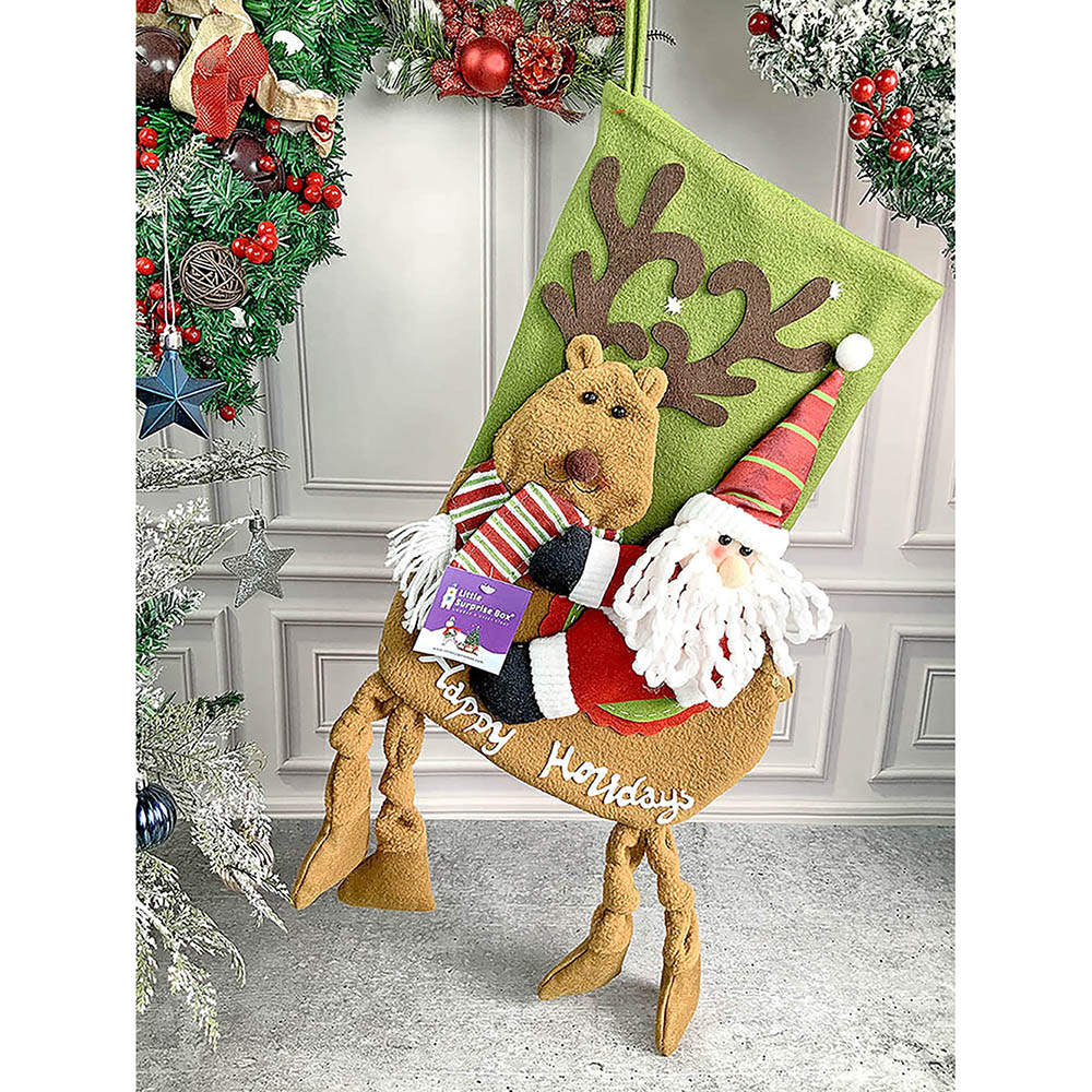 2 pcs set of Knot Legs Santa & Snowman big size Christmas Stockings for Christmas Décor