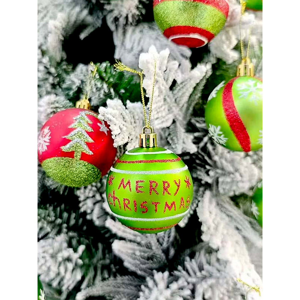 34 pcs Grinch Green & Red Christmas Tree ornaments XMAS Tree decoration set
