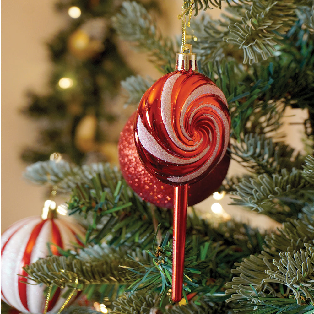 39 pcs Red White Donuts & Candies themed Christmas Balls tree hanging, XMAS Decoration set.