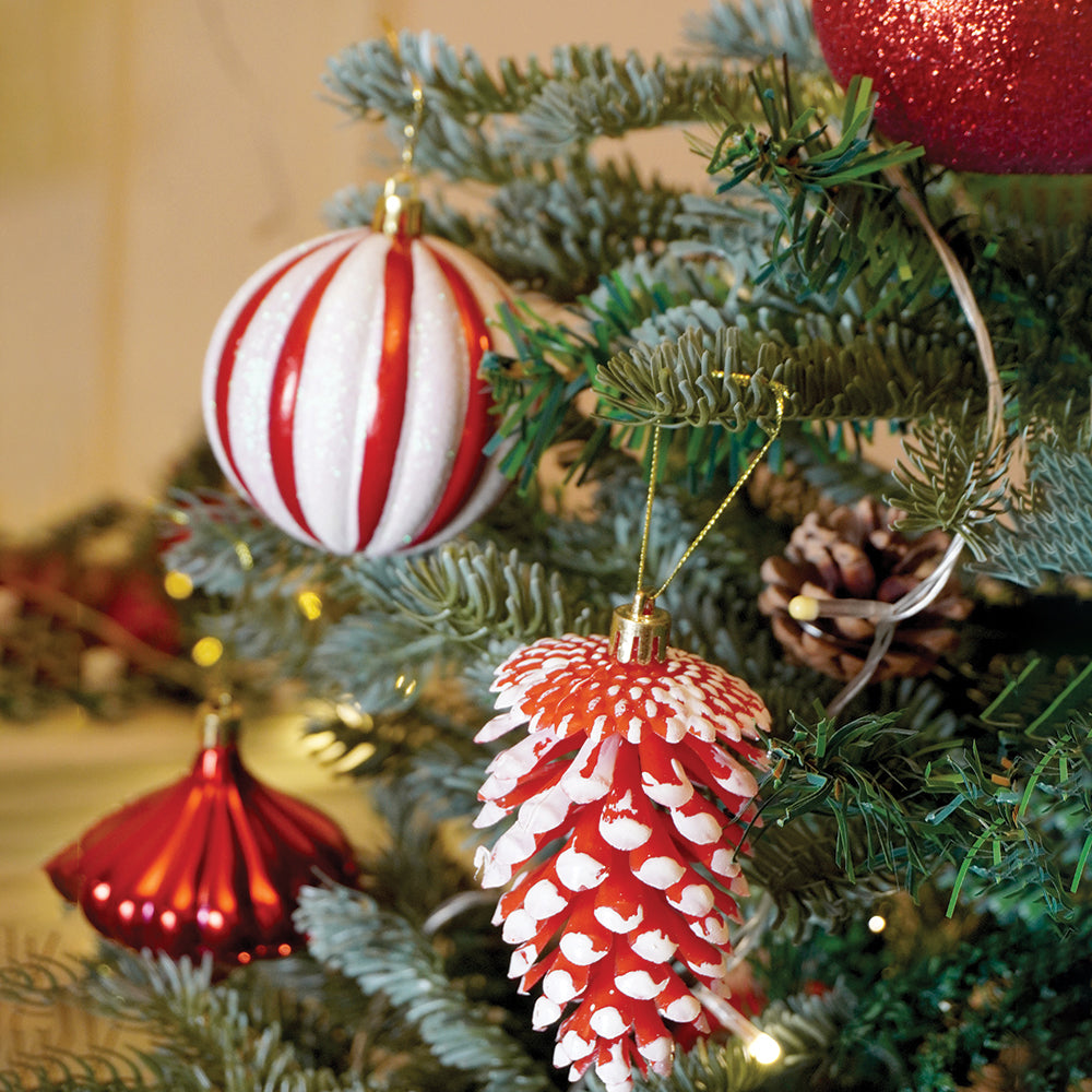 39 pcs Red White Donuts & Candies themed Christmas Balls tree hanging, XMAS Decoration set.