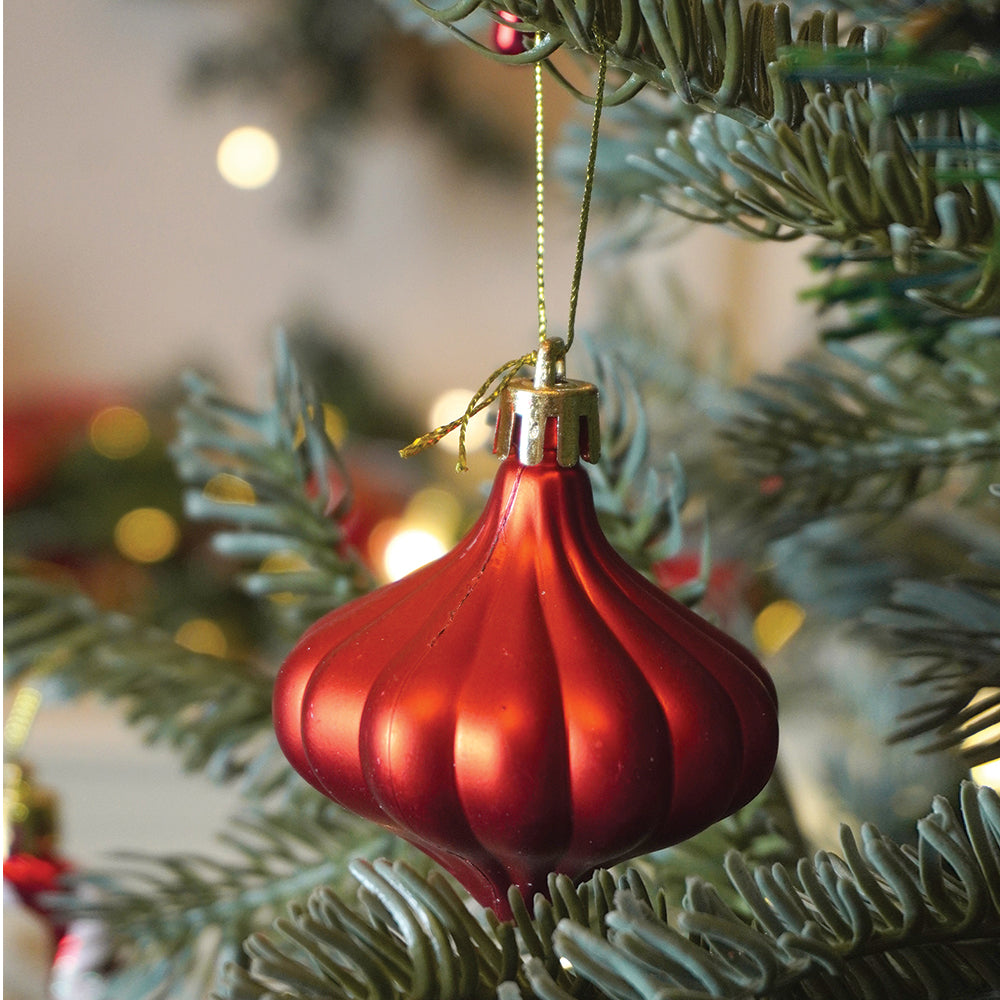 39 pcs Red Stars and White Swirls themed Christmas Balls tree hanging, XMAS Decoration set.