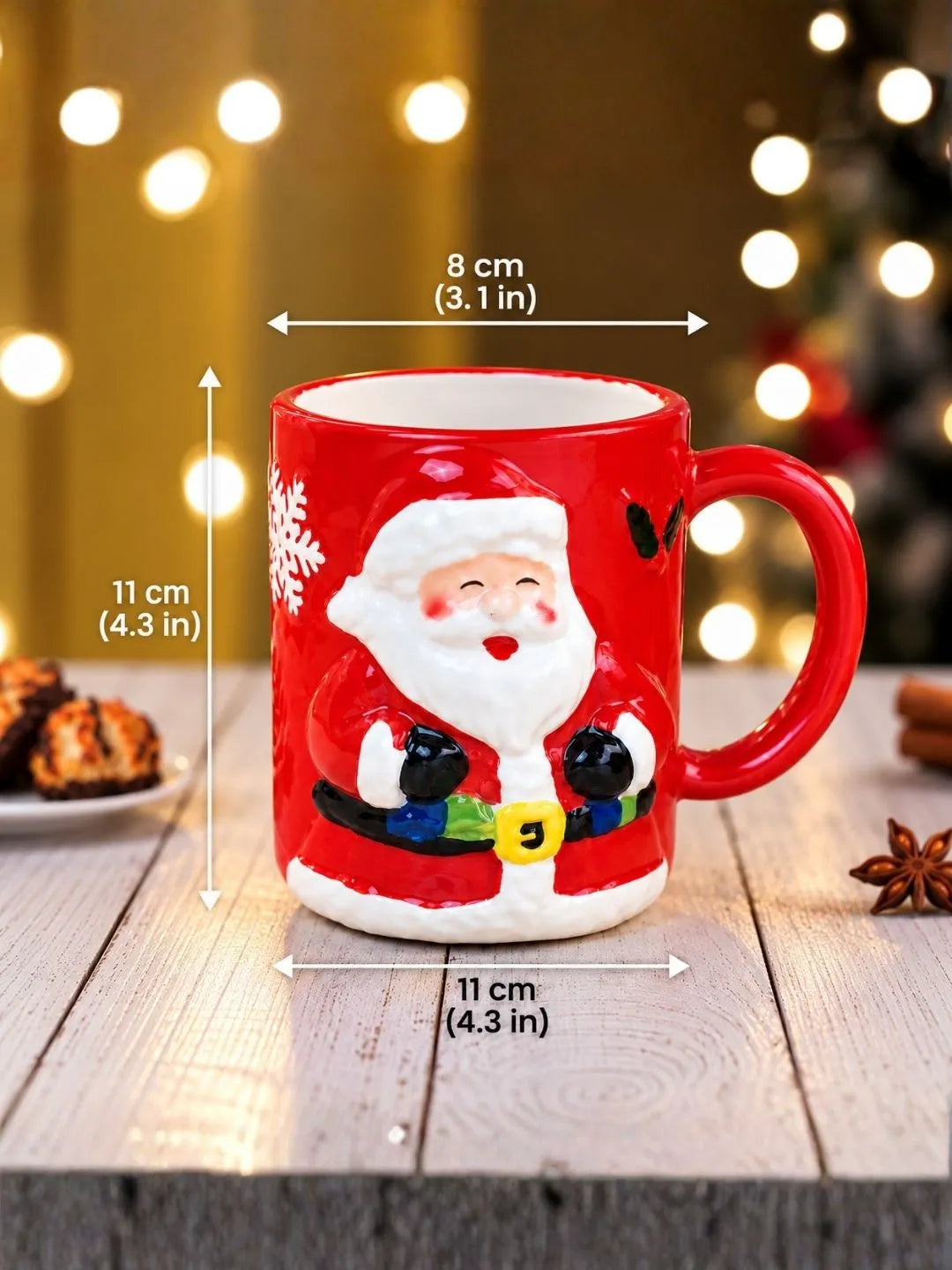 3D Happy Santa Ceramic Hot Chocolate and Coffee Christmas Mug