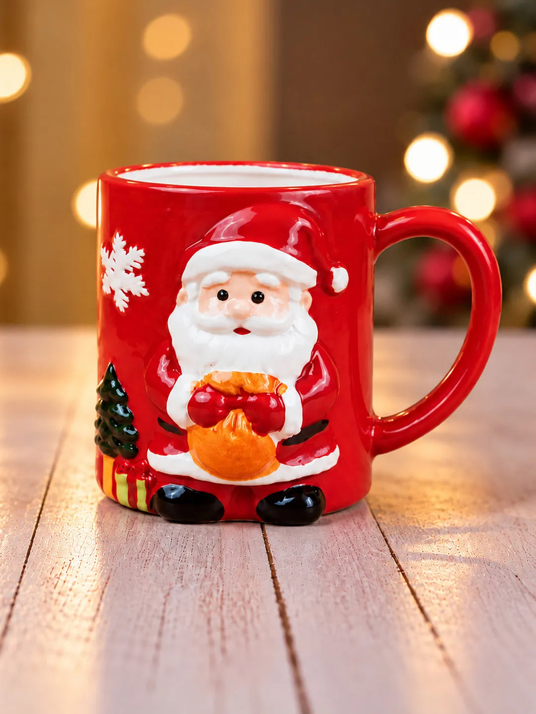 3D Santa with Sack Ceramic Hot Chocolate and Coffee Christmas Mug