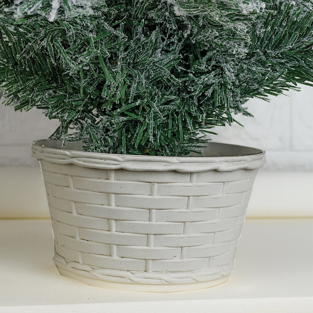 3 feet Pastel Blue Swirl Snowy Bushy Christmas Tree readily filled with ball ornament and Fillers