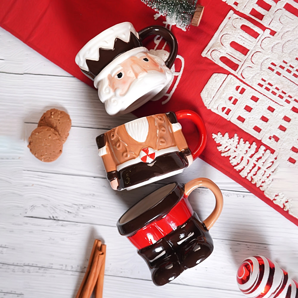 INOUT 2020年 Xmas ディッシュandカップ Nutcracker themed 3pcs Hot chocolate and Coffee chrsitmas Mugs Set.