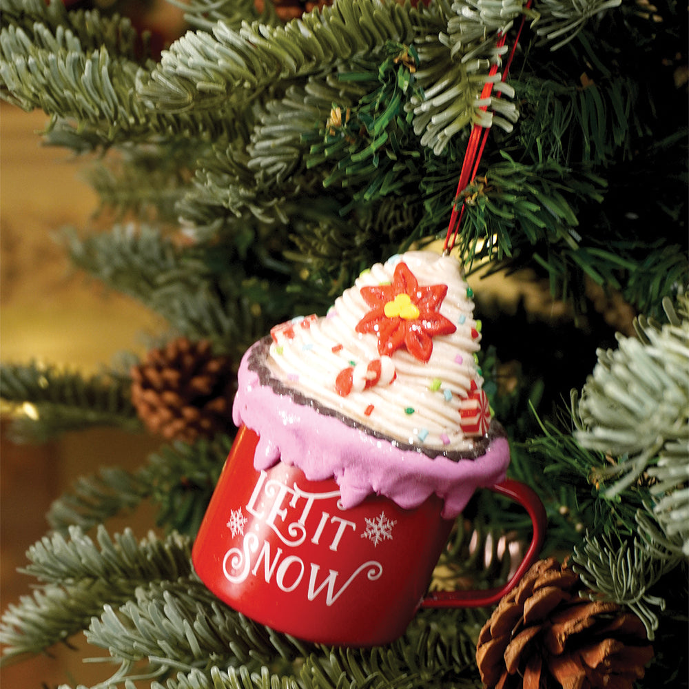 3 pcs set of Cream Hot Chocolate Cup Christmas Tree Ornament