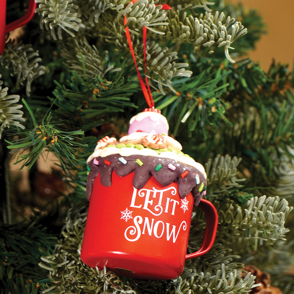 3 pcs set of Cream Hot Chocolate Cup Christmas Tree Ornament