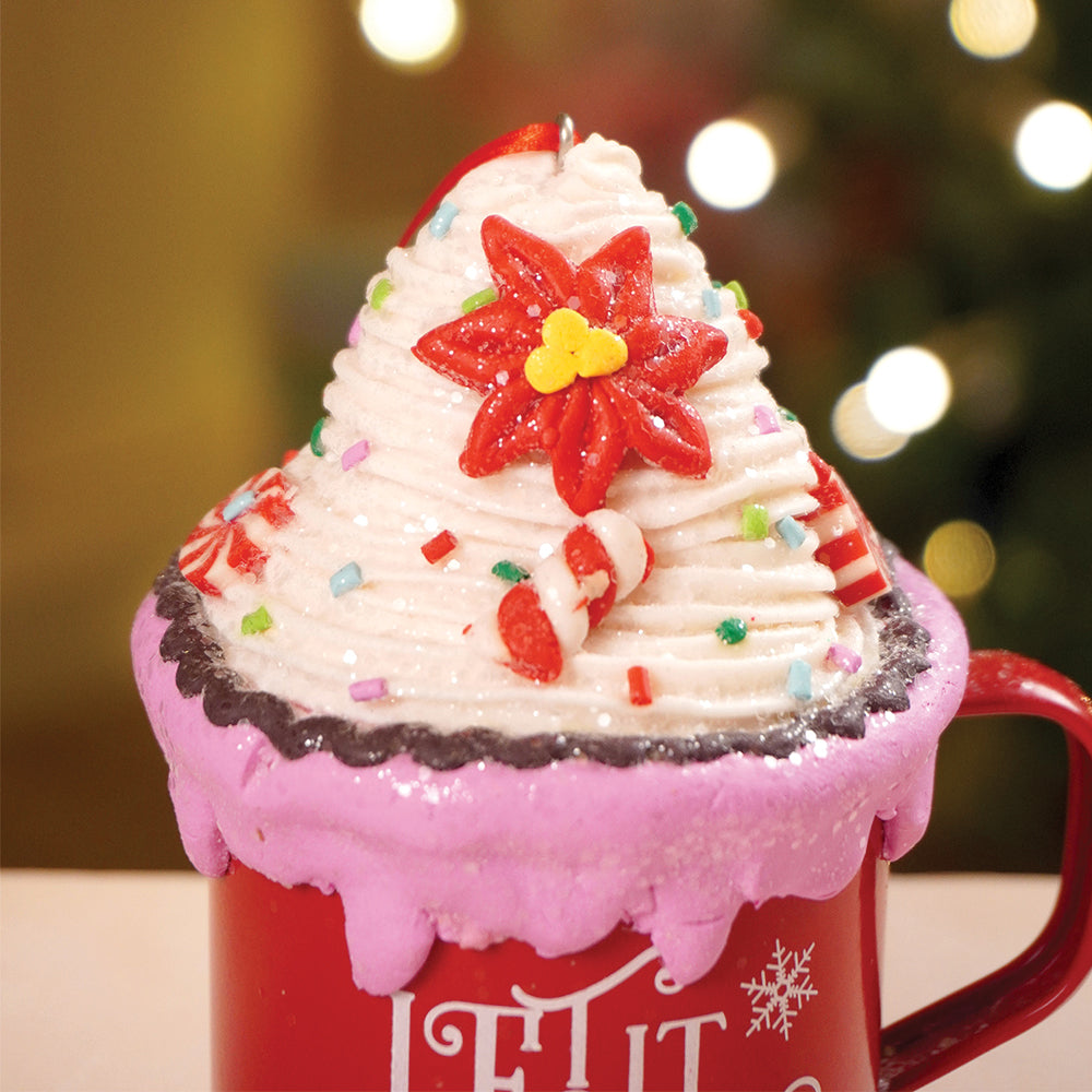 3 pcs set of Cream Hot Chocolate Cup Christmas Tree Ornament