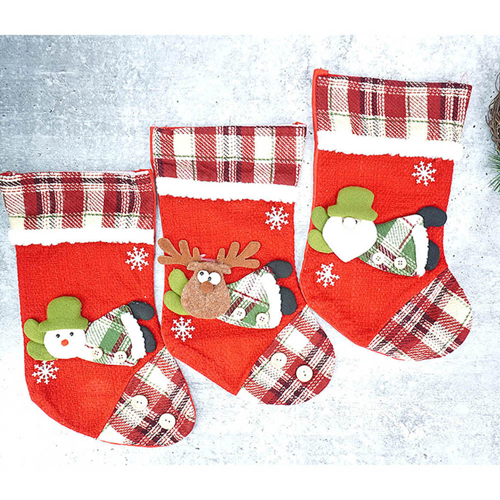 3pcs combo medium, 13 inches 3d Stockings for gifts and Christmas Décor