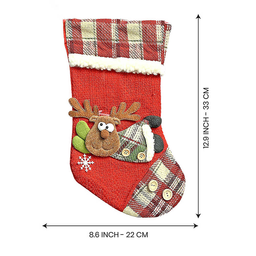3pcs combo medium, 13 inches 3d Stockings for gifts and Christmas Décor