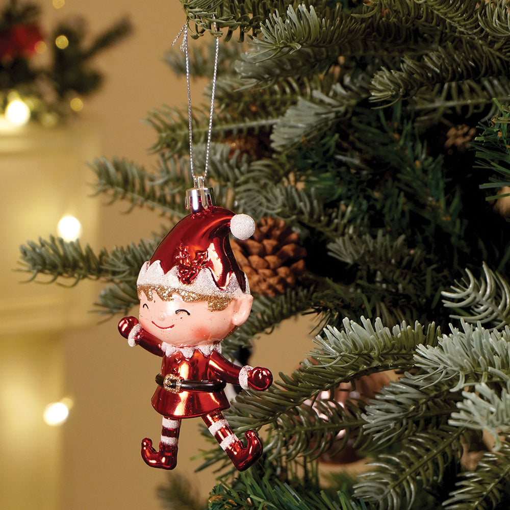 3pcs set of Shiny Red Santa, Elf and  Marshmallow Mug christmas Tree Ornaments