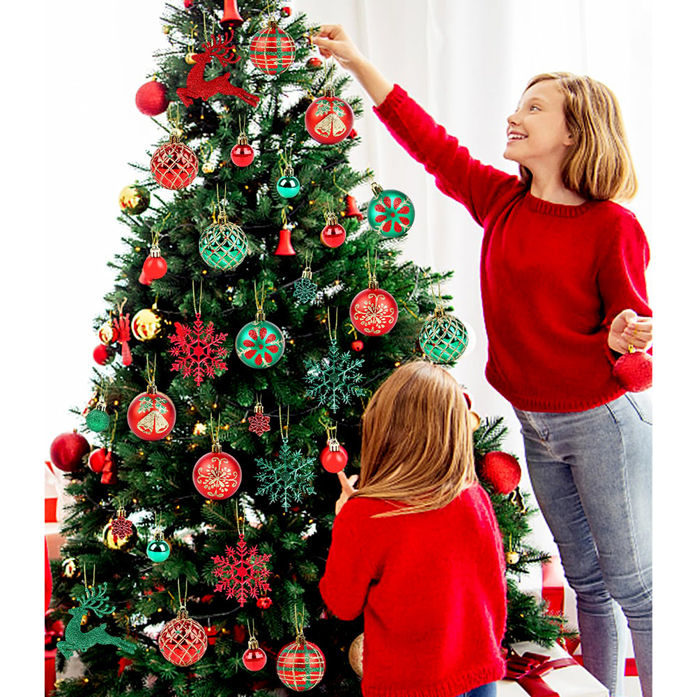 40pcs Red Green Reindeer Christmas Tree ornaments XMAS Tree decoration set