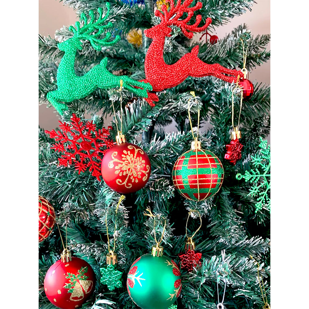 40pcs Red Green Reindeer Christmas Tree ornaments XMAS Tree decoration set