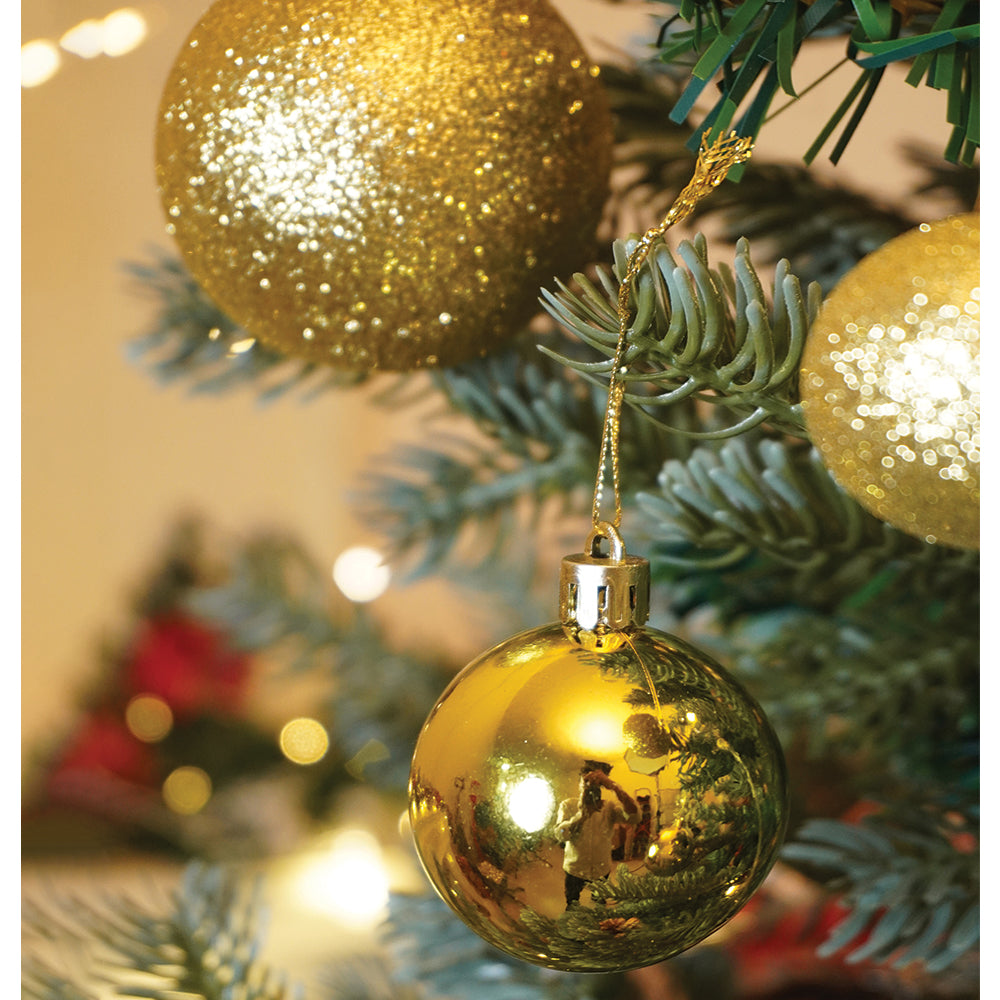 42 pcs  Gold Shiny Mix themed Christmas Balls tree hanging, XMAS Decoration set.