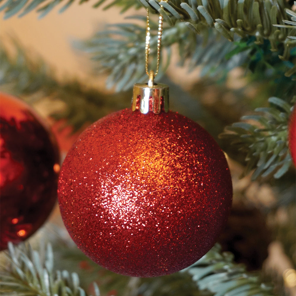 45 pcs  Red Shiny Mix themed Christmas Balls tree hanging, XMAS Decoration set.