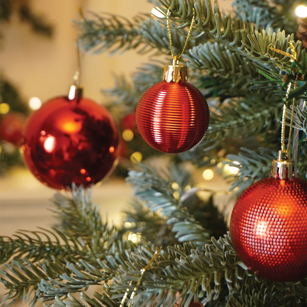 45 pcs  Red Shiny Mix themed Christmas Balls tree hanging, XMAS Decoration set.