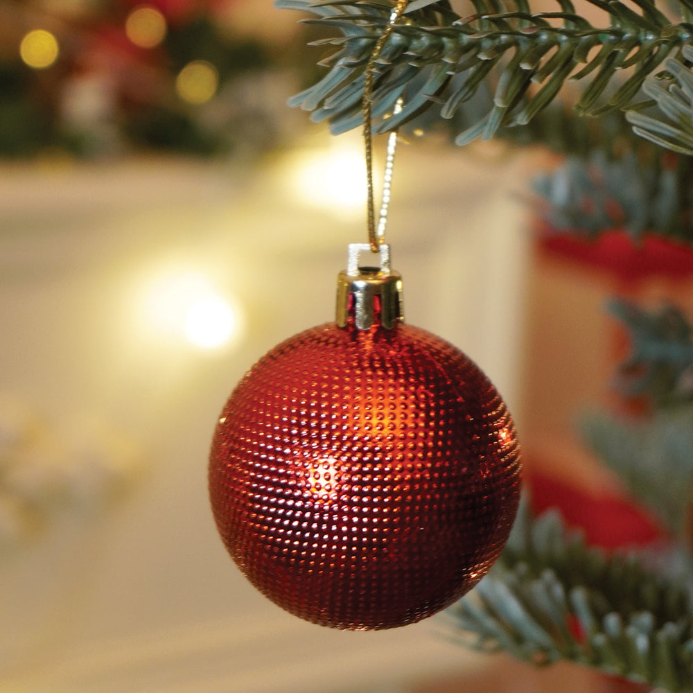 45 pcs  Red Shiny Mix themed Christmas Balls tree hanging, XMAS Decoration set.