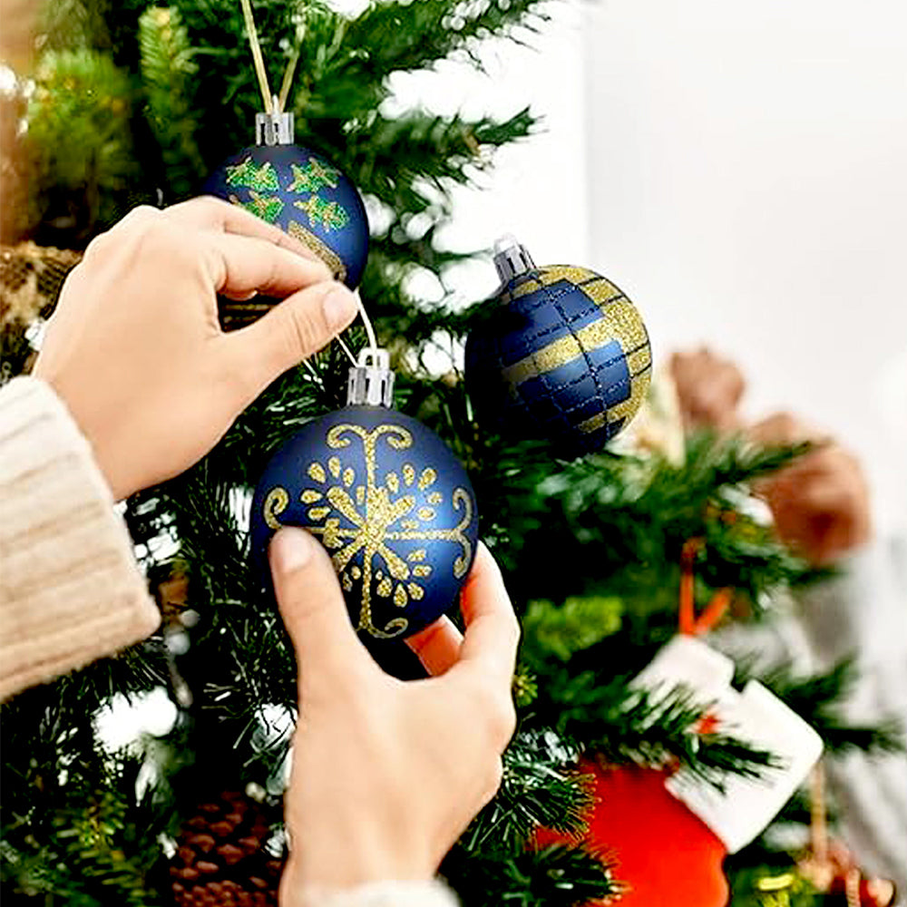 45pcs Midnight Blue & Gold Christmas Tree ornaments XMAS Tree decoration set