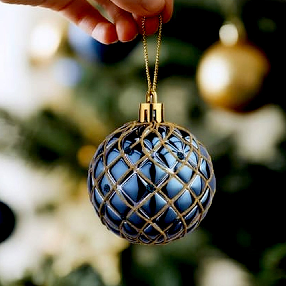 45pcs Midnight Blue & Gold Christmas Tree ornaments XMAS Tree decoration set