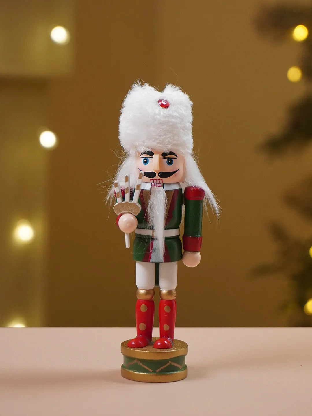 Christmas Band Set of 4 Wooden Nutcrackers, Christmas Tree Ornaments,( 5.1 inches Ht)