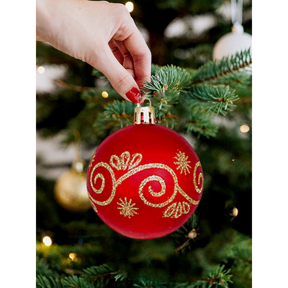 52 pcs Balls, Hearts & Stars, themed  assorted Christmas Tree Balls & xmas decoration set
