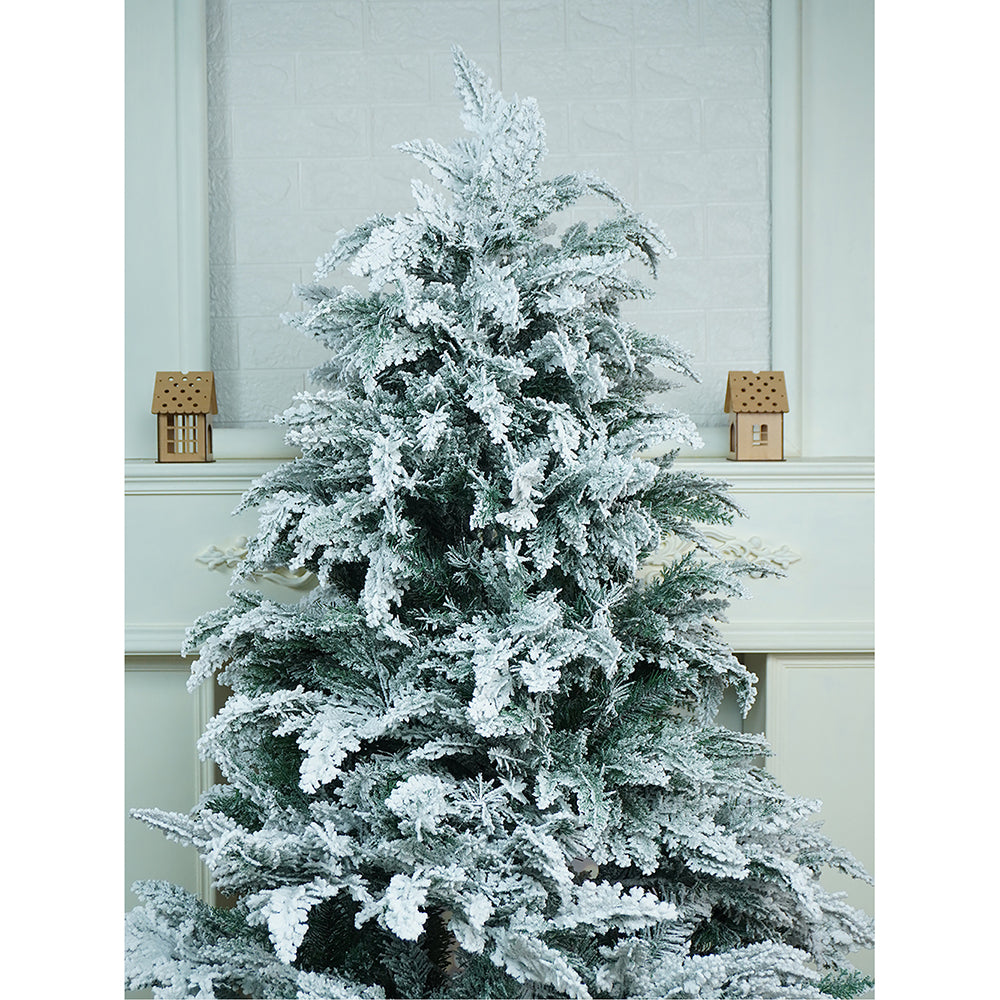 5 feet Snowy Large Leaves Artificial Christmas Tree Christmas Décor