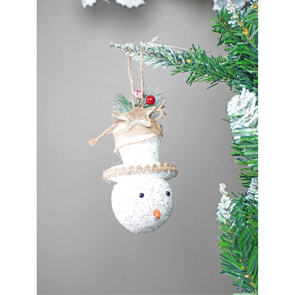 5 pcs Double Glitter Jute themed Christmas Tree Ornaments