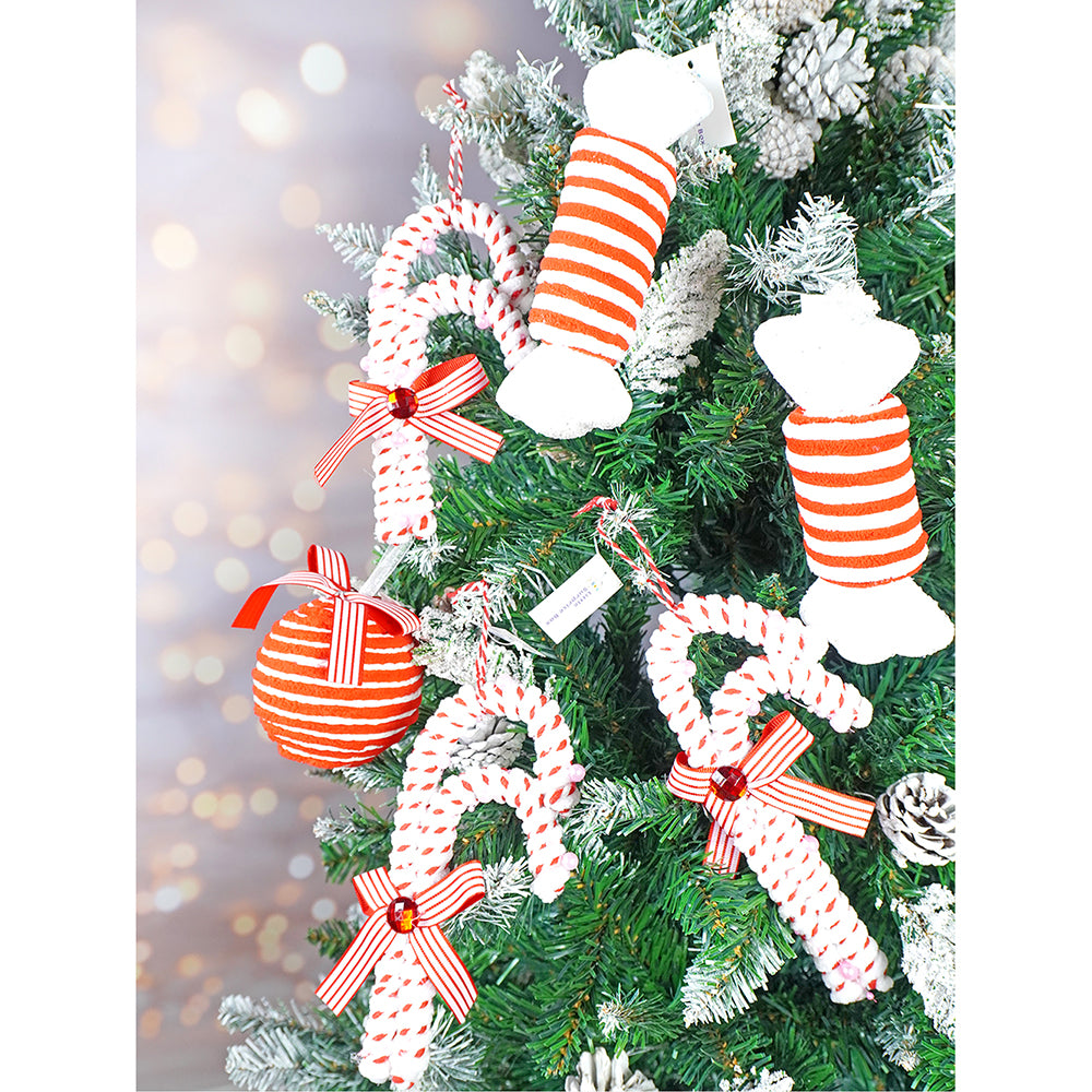 6 pcs Trio Candyland themed Christmas Tree Ornaments