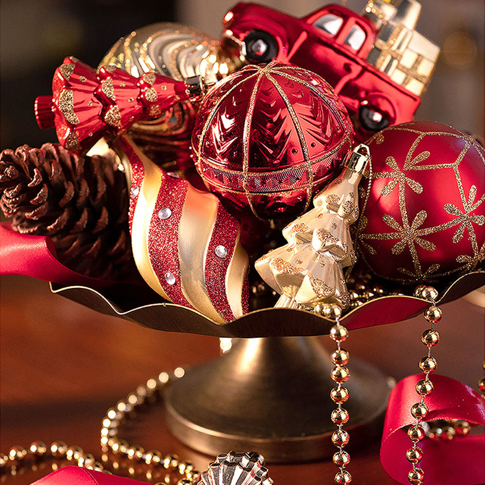 60 pcs Classic Red & Gold Campavan themed Christmas Balls tree hanging, Xmas Decoration set.